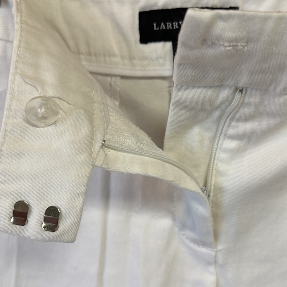 Larry Levine White Cotton Shorts Size 10 - Picture 4 of 6